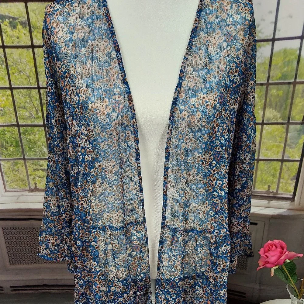 NWT SONOMA RUFFLE TIERED FLORAL DUSTER (PLUS SIZE)